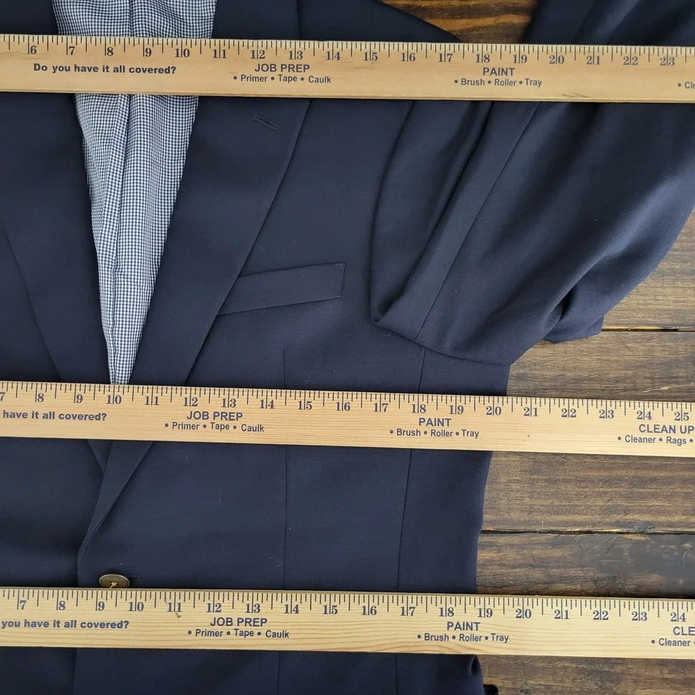 Tommy Hilfiger Men's‎ Sport Coat Blazer Two Button Navy Blue Wool Polyester 38R